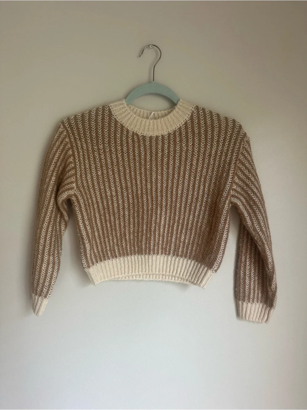 NEW Mayoral Girls Tan & Cream Stripe Long Sleeve Sweater Size 8